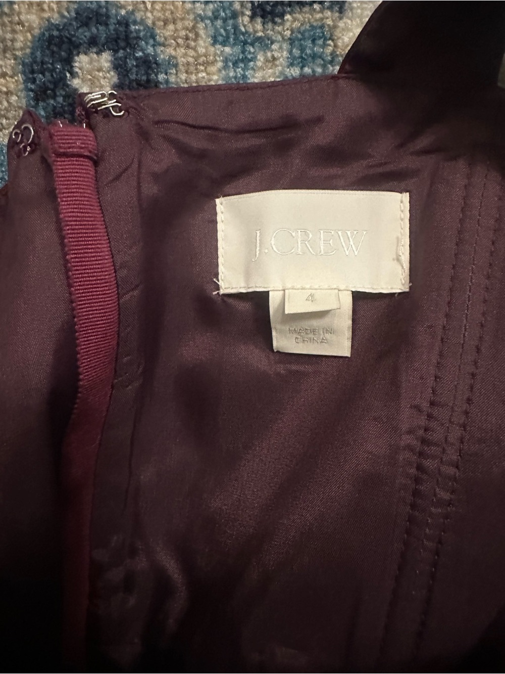 J.Crew Burgundy Sleeveless Sheath Dress Size 4 - Picture 3 of 3